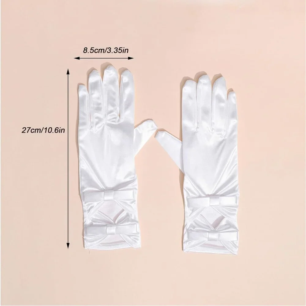 Women's Special White #2 Short Satin Gloves Formal Dress Wedding Dancing
